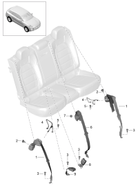 95B857805BOR1-Seatbelt assy -3 p