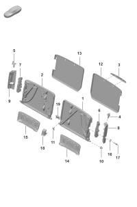 9P1885113-Clip, back unlock