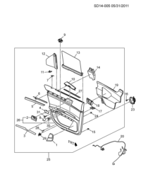 9051434-Garnish assy., rr. (14.685)