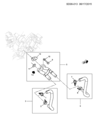 9061317-Clamp (part 3), heater inlet hose