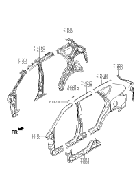 712022W000-PILLAR ASSY-FRONT INNER,RH