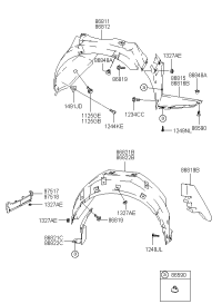 868163B501-PIECE-FR WHEEL GUARD RH