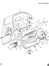 20861365-Control module (24 parts), outer mirror folding (no power folding)