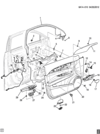 22995731-Garnish assy-fr side door (incl. 5-7,9-11,13-16,19,21-24,30-32) (tan)