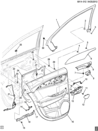 22852858-Plate, rear door armrest switch (piano black) (without window switch) (* package 1)