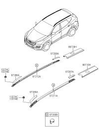 872702W500-RACKASSYROOFLH