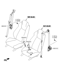 888102M6109P-SEAT BELT ASSY-FRONT,LH