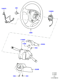 YS613600CCYYEC-Wheel assy-steering/satin black