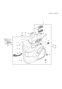 84291560-Garnish assy-side door (real leather without stitching) (incl. 2, 4-12)