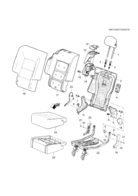 84205871-Cover (40% side, porous leather), rear seat cushion