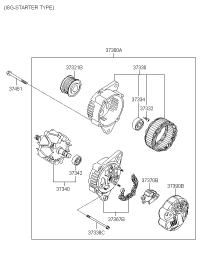 3733026300-BRACKET ASSY-GENERATOR FR