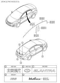 863213X100-Emblem-BLUE DRIVE, LH