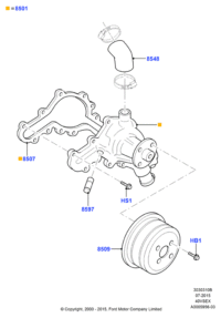 6L2Z8501A-WATER PUMP-LR DISCOVERY(L319)