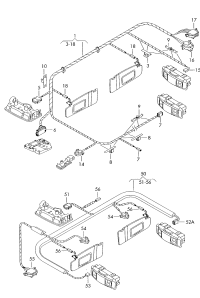 1J0971247M-Harness, roof for models with sliding roof