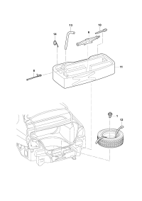 18D803899-Bolt, for spare wheel mounting