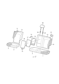 3CG885081ESL1-Armrest (leather) titanium black