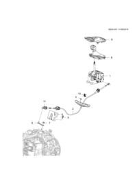42755843-Cable, a/t select (DCTX44F-50MM, H-GATE)