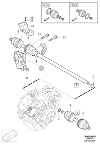 36001459-Main drive shaft, swap, rh <br EXCH FOR 31272549,31259436,30651
