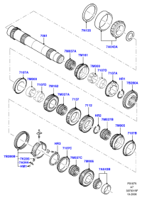 1S7R7M161AA-Cone & gear assy-1st speed/41 teeth