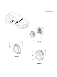 95076476-Grille, radio speaker front center