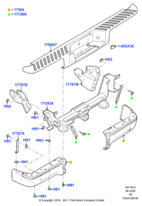 AL3Z17D826A-Trailing rod assy