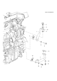 12627083-Hose, turbo oil feed (incl 2-5,11)