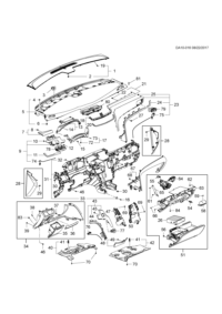 23423882-Finisher, instrument panel upper (center head-up) (incl. 4,6)