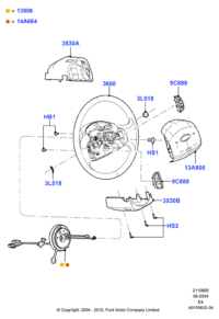 8C2Z14A664B-Contact assy-air bag