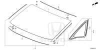 73550T31H11-Glass comp., L. 1/4 windshield