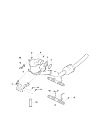 1KD253059BN-Pipe with catalytic converter: