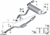 18307933856-Bracket exhaust pipe rear