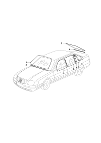 33D845217-Weatherstrip, door glass