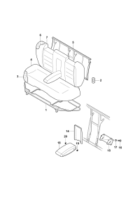 33D885375A-Pad assy-rr seat