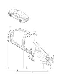 4KG810075-Frame, quarter panel