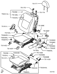 7000F267XA-SEAT BELT,FR SEAT,INR LH