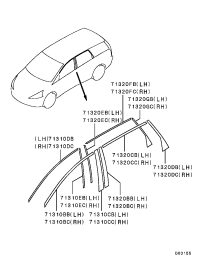 MR989866XA-TAPE,RR DOOR SASH