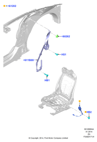 FR3Z63611B08AB-S/belt assy-rh