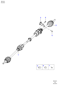 FS13B436AB-Lh/shaft assy-drive