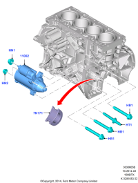 DS7T11000HB-STARTER12V 9TFORD RANGER 9T