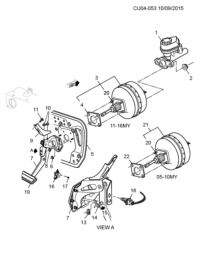 5486329-Pedal, brake (w/bracket) (incl. 19)