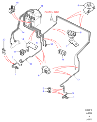 SGK100990-Clamp, brake tube tripple