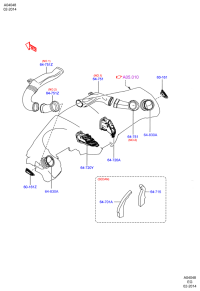 DK5155YB4A25-Duct grille/satin black lh