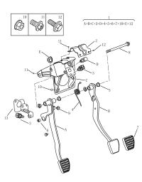 4073000100-Pedal assy-brake & clutch