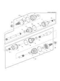 13306853-Kit, front wheel drive in cv joint (including 2-5,7, 9-13)