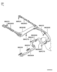MR996192XB-GRILLE,RR HEATER DUCT