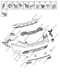 6044012400-BAR, REAR BUMPER