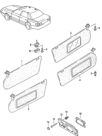 4B085755128Y-Sunvisor with mirror and cover