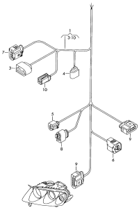 3D0973702-The flat contact housing is equipped with contact interlock device longitudinal acceleration sensor
