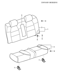 93730241-Armrest, rr seat
