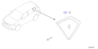 833004CL0A-GLASS ASSY-SIDE WINDOW,RH